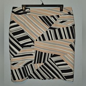 NineWest Geometric Multi Stripe Skirt 18W